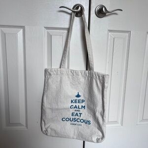 Chabi Chic Morocco Keep Calm and Eat Couscous Cloth Tote Bag